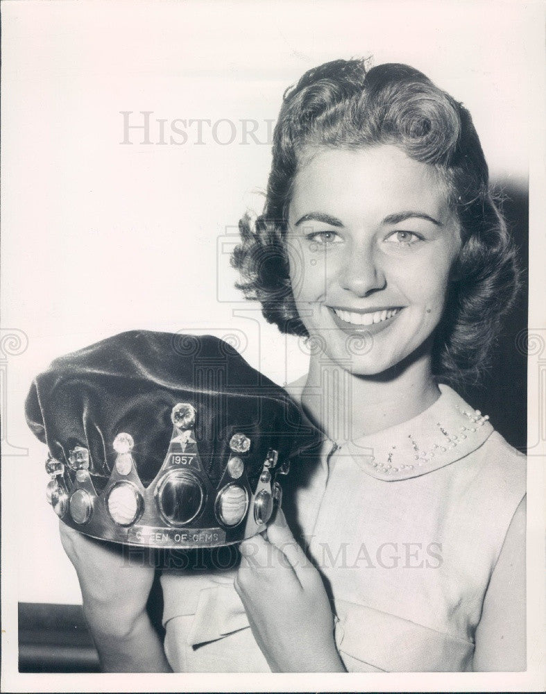 1957 Queen of Gems Miami Contestant Anita Marsh Press Photo - Historic Images