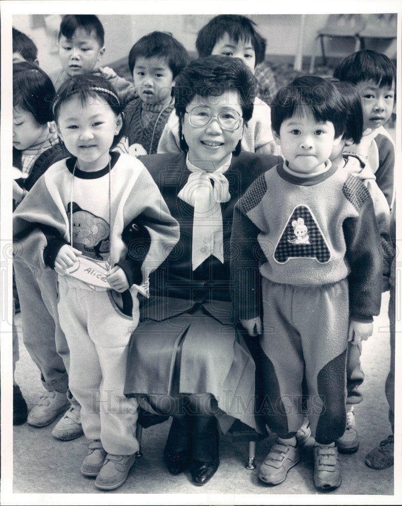 1988 Chicago Chinese American Service League Founder Bernarda Wong Press Photo - Historic Images