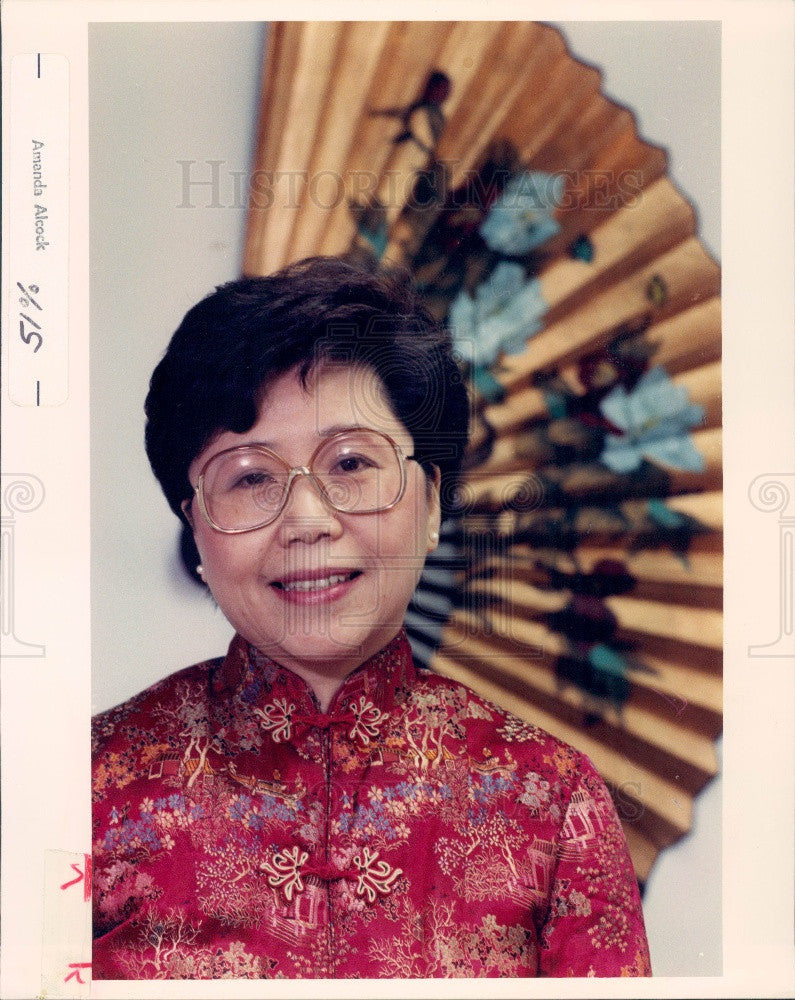 1989 Chicago Chinese American Service League Founder Bernarda Wong Press Photo - Historic Images