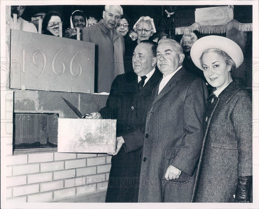 1966 Chicago, IL Henrotin Hospital Addition Cornerstone Ceremony Press Photo - Historic Images