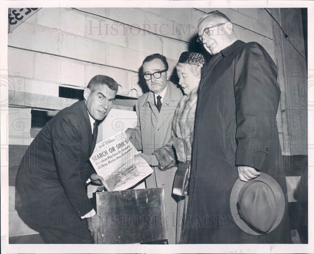 1962 Chicago, Illinois Hektoen Institute Bldg Cornerstone Ceremony Press Photo - Historic Images