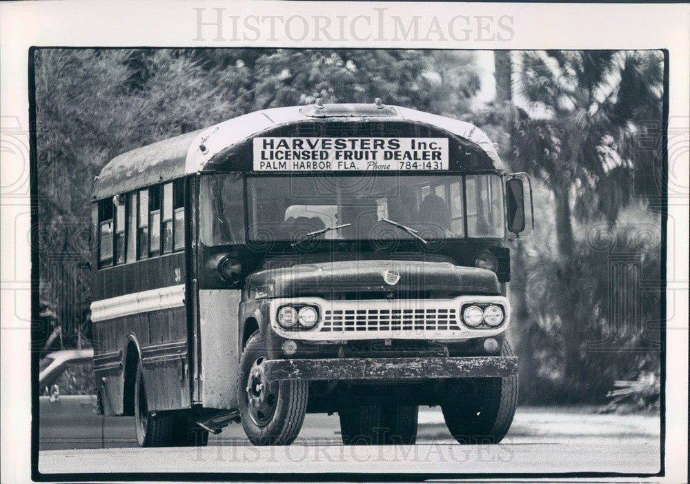 1974 Ruskin, Florida Downtown Bus Press Photo - Historic Images