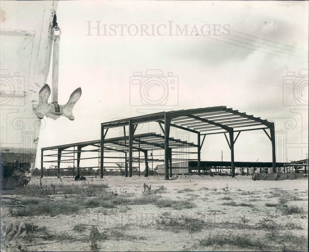 1960 Ruskin, Florida Marina Addition Construction Press Photo - Historic Images