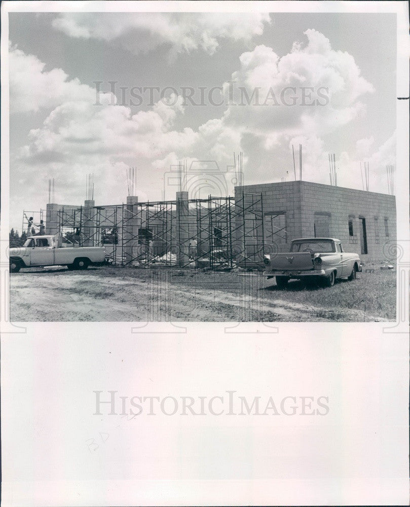 1961 Ruskin, Florida Fire Station Construction Press Photo - Historic Images