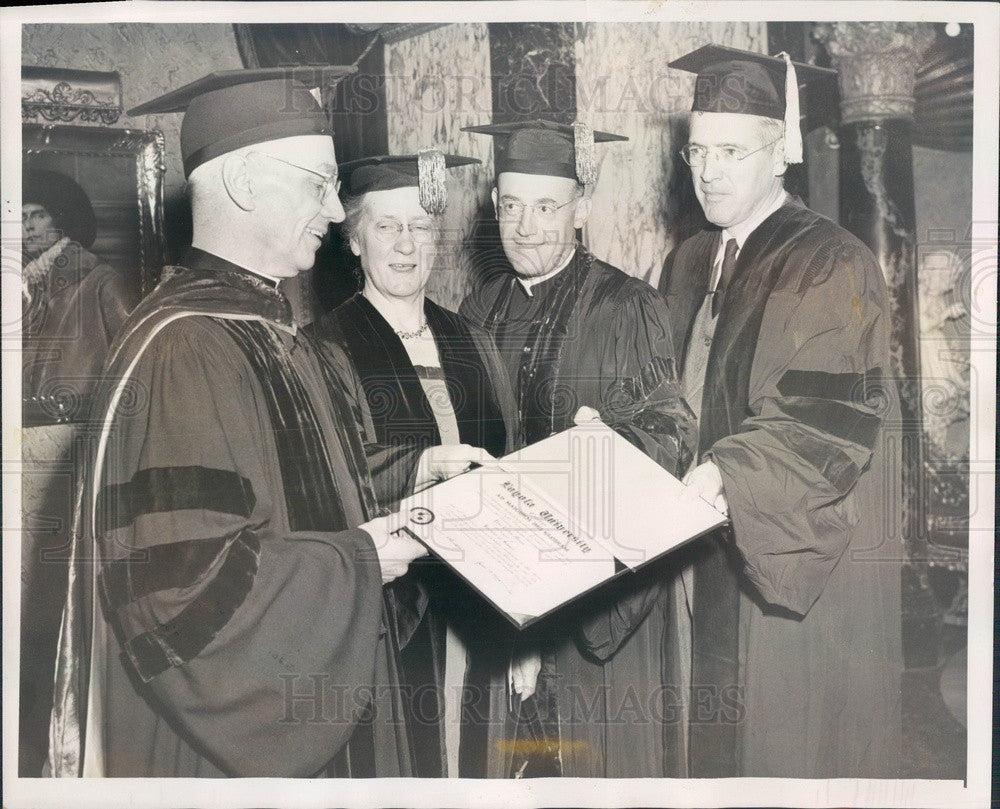 1957 Chicago IL Loyola University Commencement, Pres James Maguire Press Photo - Historic Images