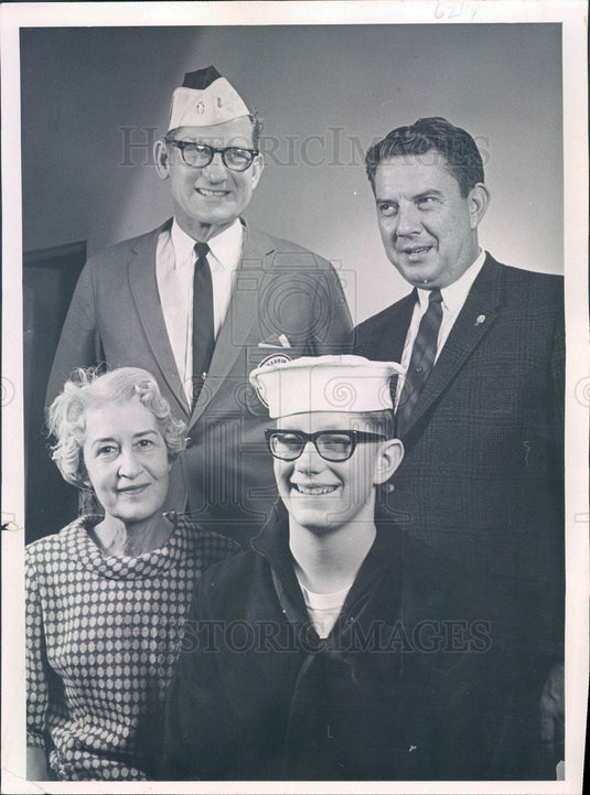 1967 Denver, Colorado US Navy Cadet Craig Frause & His Father Edward Press Photo - Historic Images