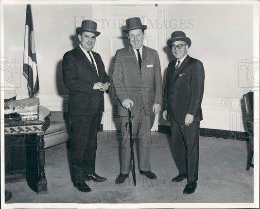 1965 Denver, Colorado St Patrick's Day Parade Hats, Mayor Currigan Press Photo - Historic Images