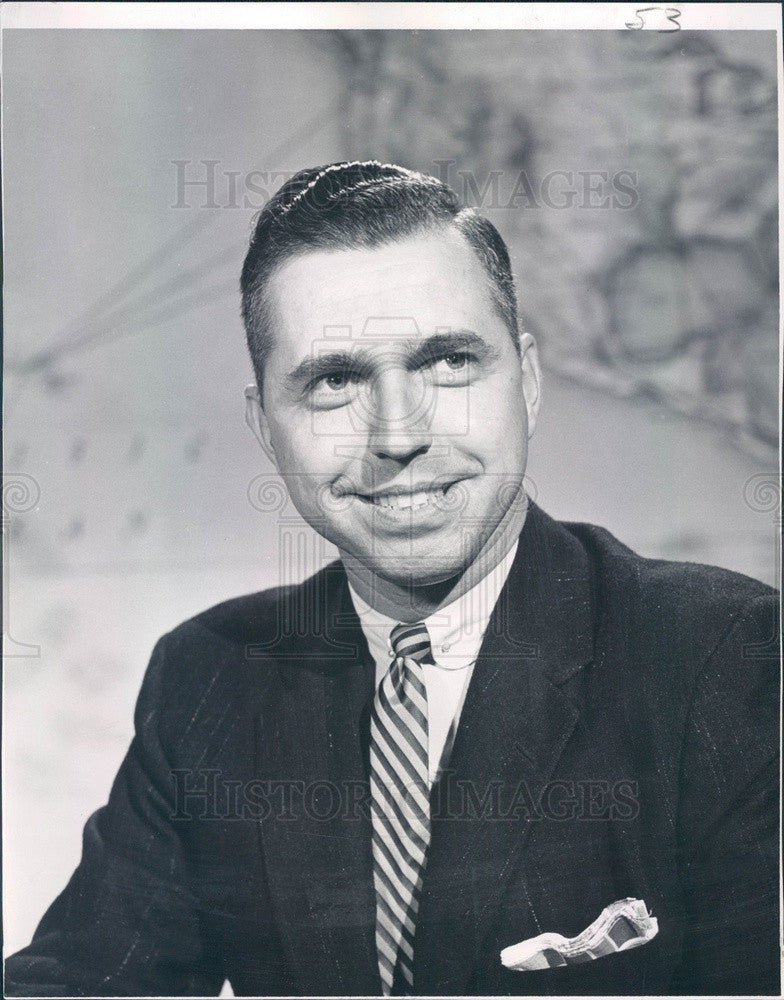 1962 Denver, Colorado TV Newscaster Clyde Davis Press Photo - Historic Images