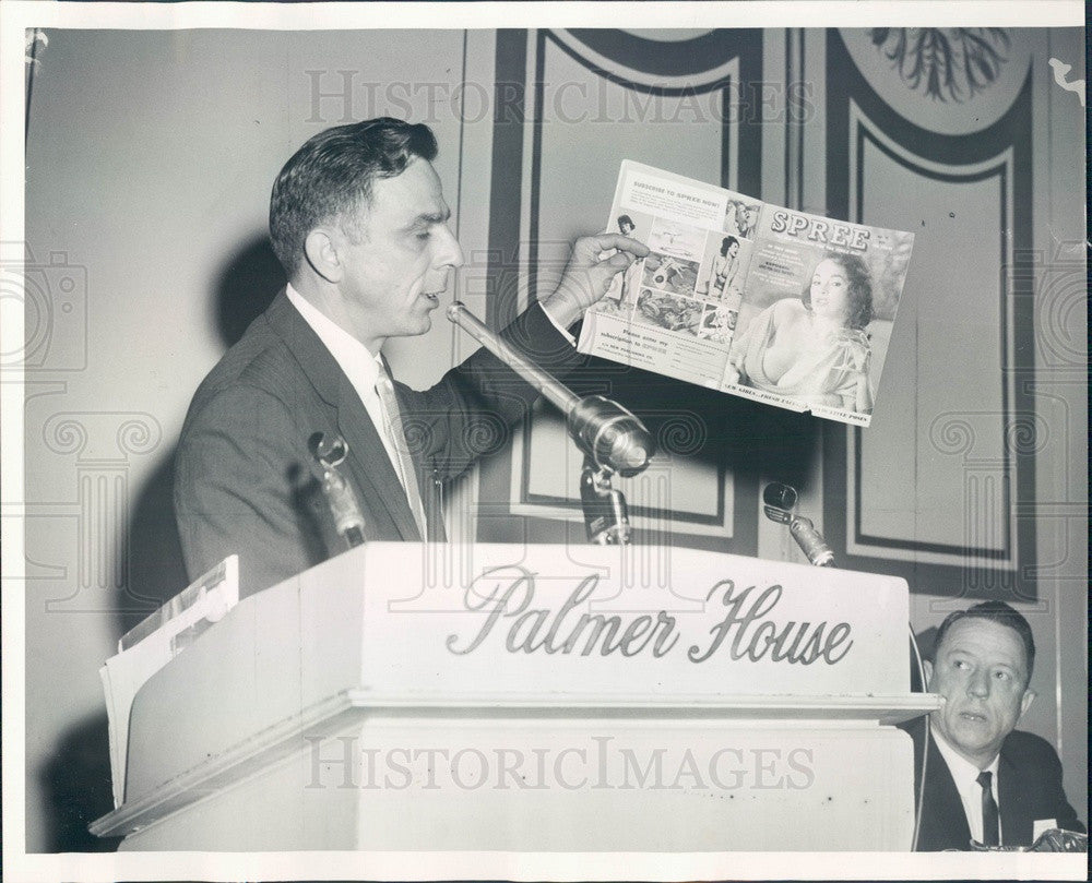 1963 Chicago Citizens for Decent Literature Chair Edward Rekruciak Press Photo - Historic Images