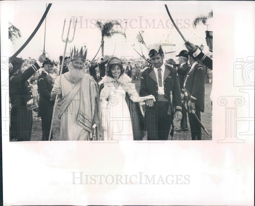 1974 Sarasota, Florida King Neptune &amp; Queen Athena Press Photo - Historic Images