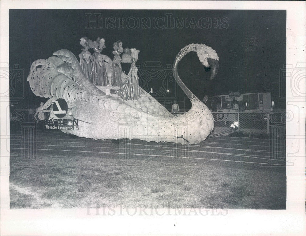 1969 Sarasota, Florida King Neptune Frolics Eastern Airlines Swan Press Photo - Historic Images