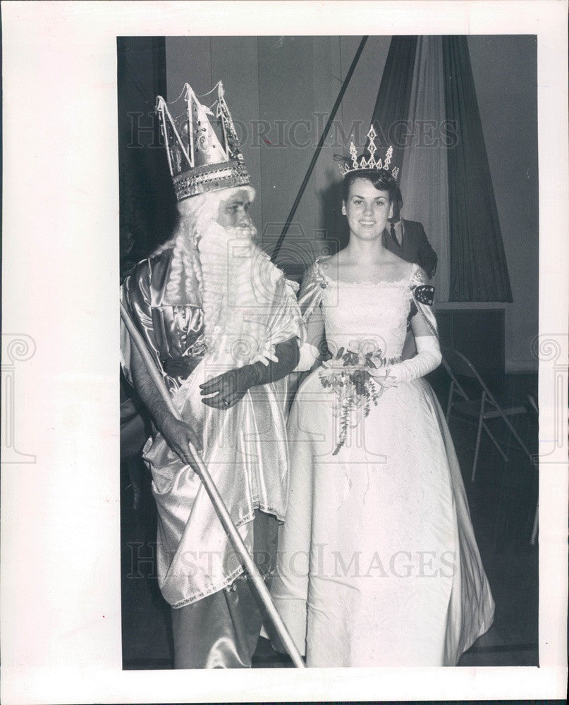 1964 Sarasota, Florida King Neptune &amp; Queen Minerva Press Photo - Historic Images