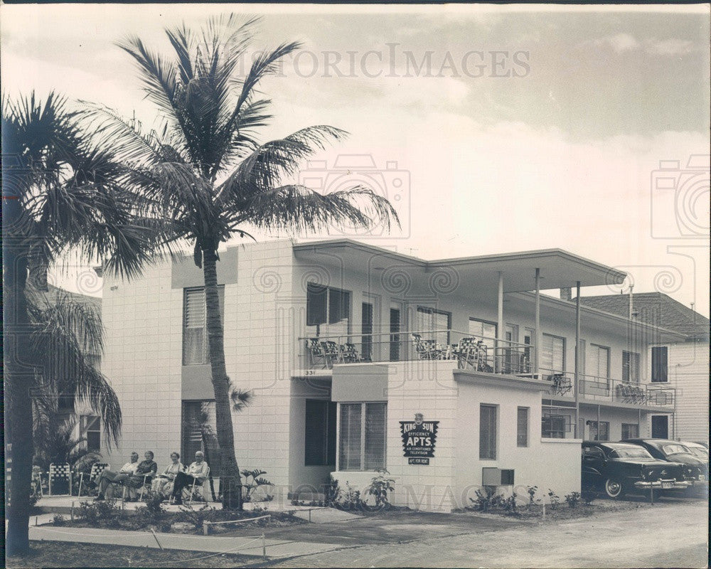 1958 St. Petersburg Florida King Sun Apartments Press Photo - Historic Images