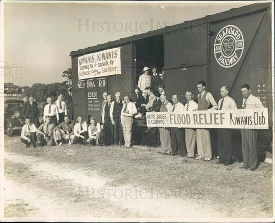 1937 St. Petersburg Florida Kiwanis Club Flood Relief Train Press Photo - Historic Images
