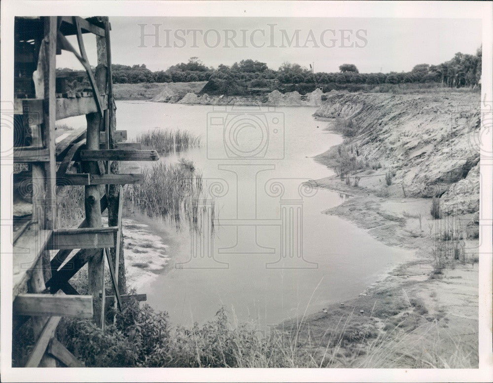 1953 Largo, Florida Kersey&#39;s Fish Pond Under Construction Press Photo - Historic Images