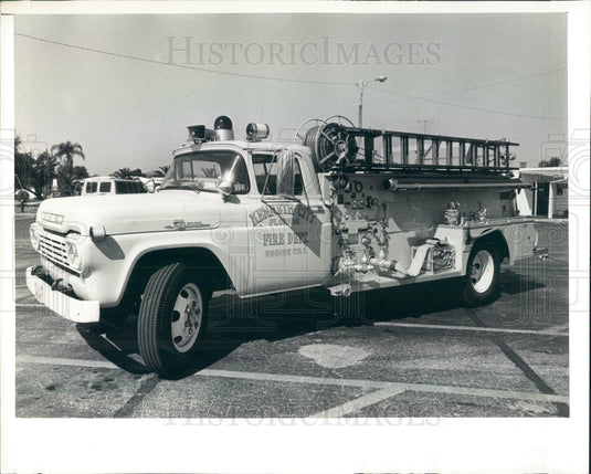 1980 Kenneth City, Florida 1959 Model Fire Engine Press Photo - Historic Images