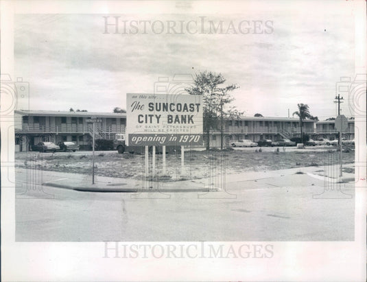 1970 St. Petersburg FL New Suncoast City Bank Site Press Photo - Historic Images