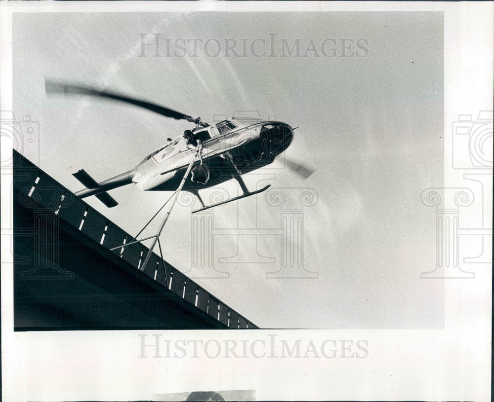 1979 St. Petersburg FL Suncoast Helicopter atop Barnett Bank Press Photo - Historic Images