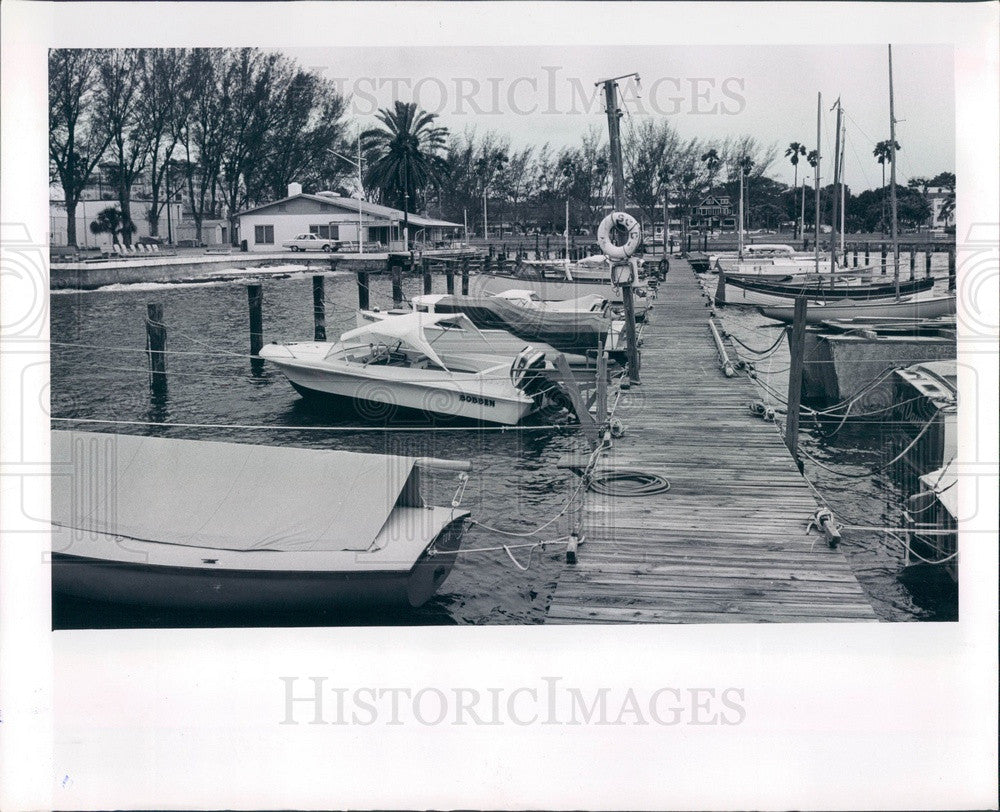 1963 St. Petersburg Florida Sunshine Boat Club Marina Press Photo - Historic Images