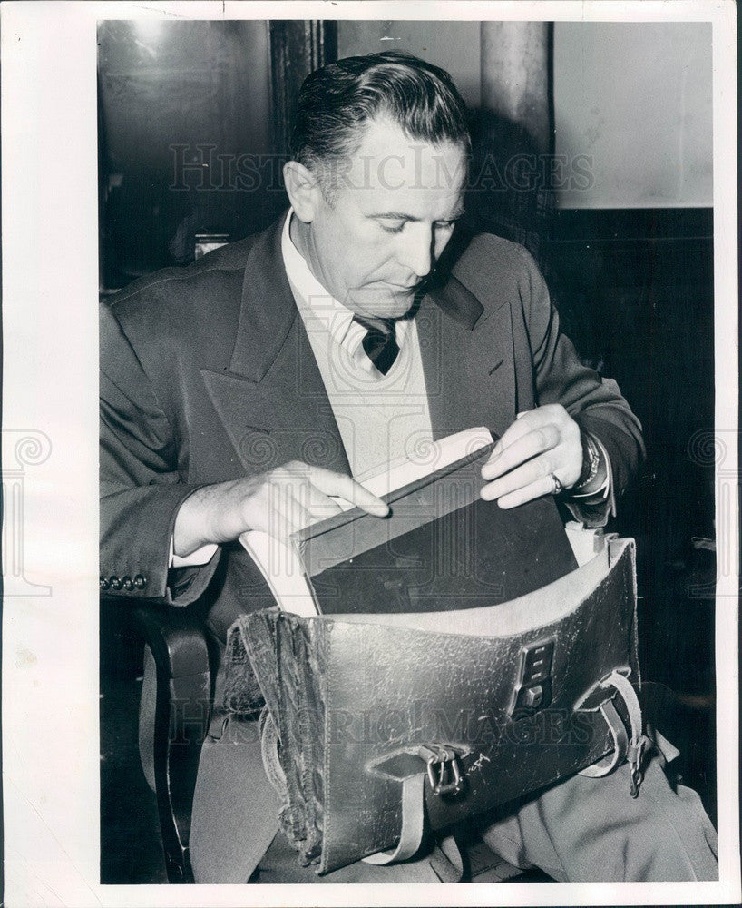 1954 Chicago, Illinois Police Homicide Chief James McMahon Press Photo - Historic Images