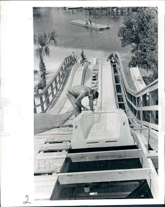 1982 Weeki Wachee Spring, Florida Flume Ride Press Photo - Historic Images