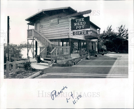 1976 Clearwater, Florida The Weed Pot Plant & Gift Shop Press Photo - Historic Images