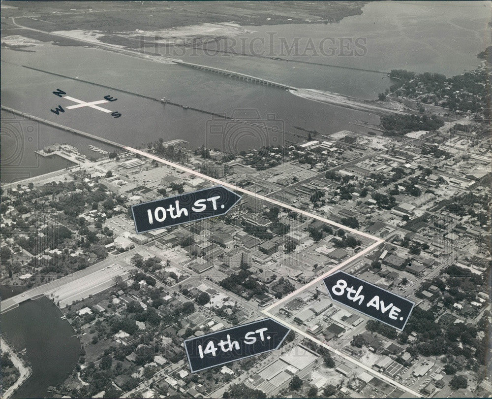 1963 Bradenton, Florida US 41 Aerial View Press Photo - Historic Images