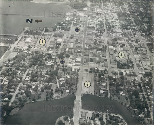 1961 Bradenton, Florida Downtown Aerial View Press Photo - Historic Images