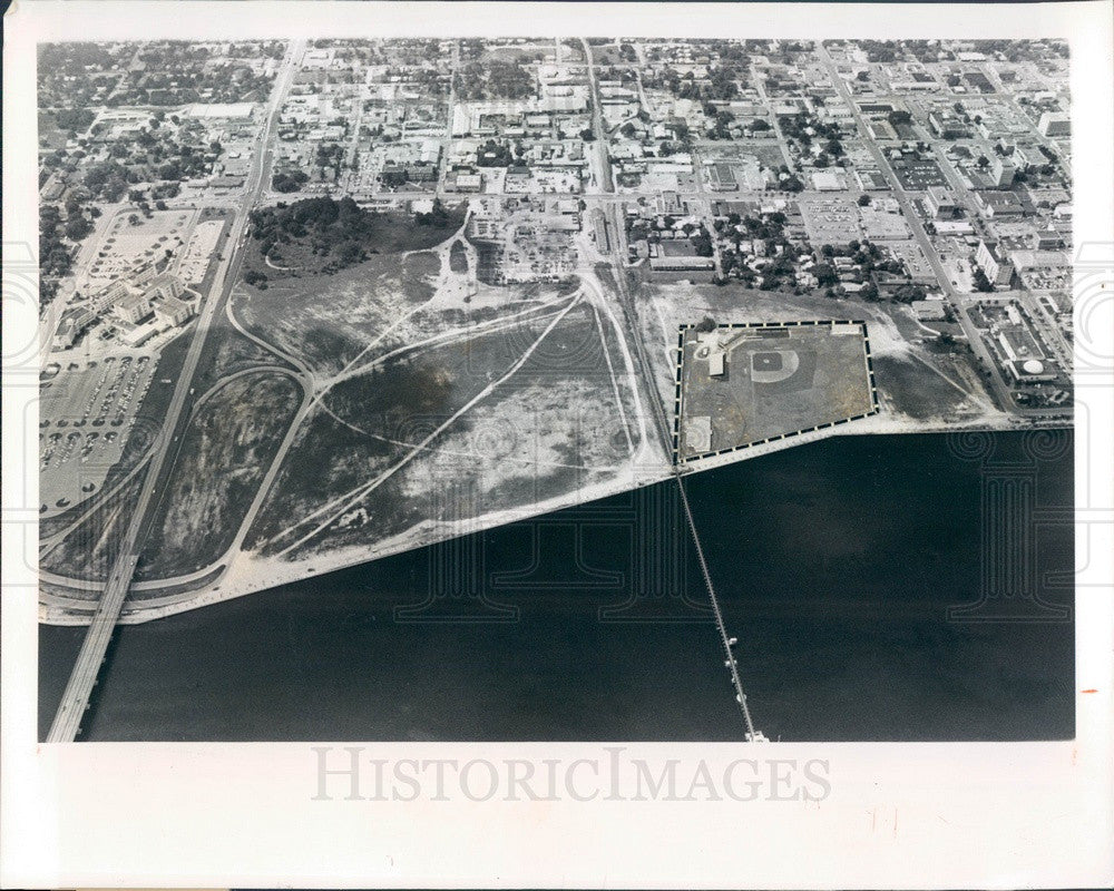 1975 Bradenton, Florida Waterfront Aerial View Press Photo - Historic Images