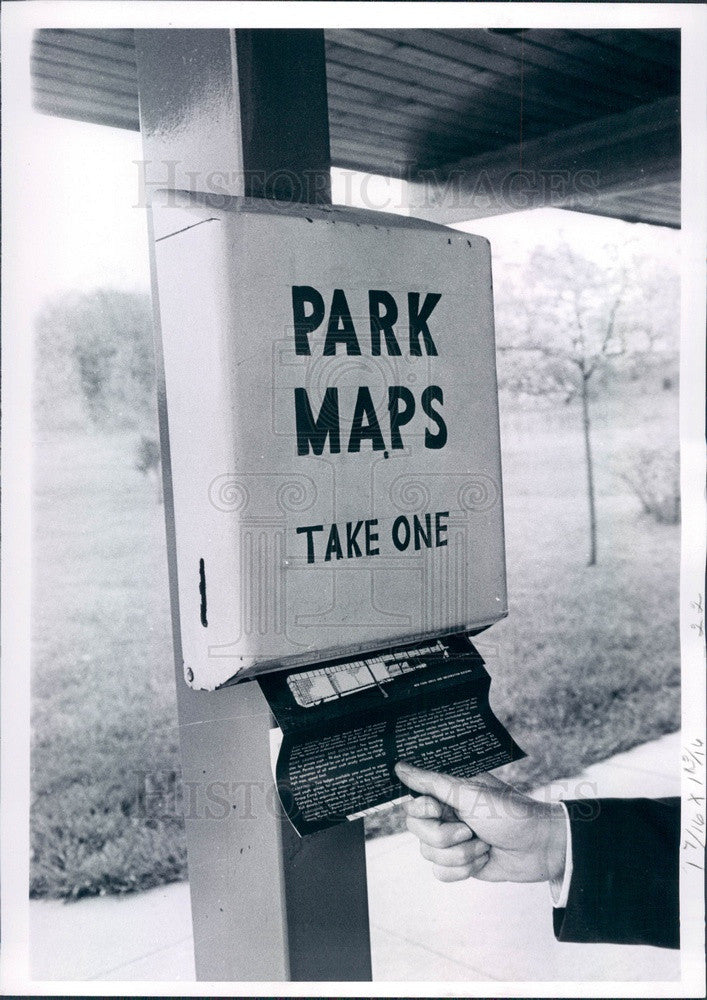 1966 Kensington, Michigan Metro Parks Map Box Press Photo - Historic Images