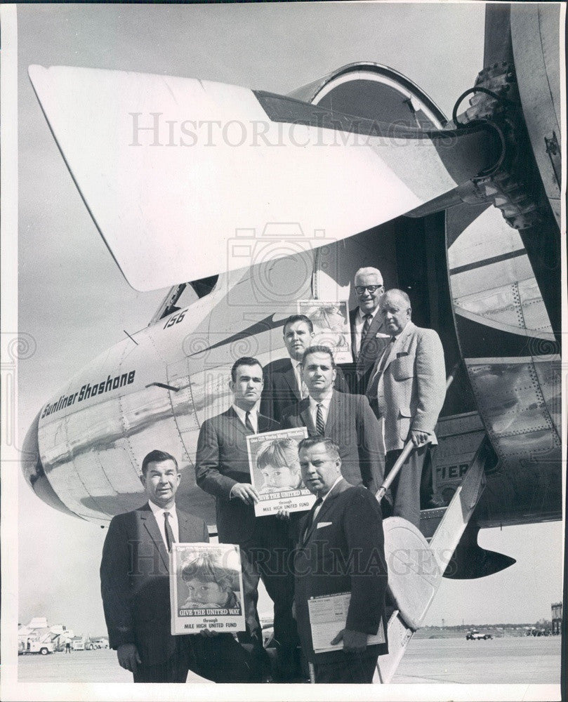 1963 Denver, Colorado Airline Officials United Fund Campaign Press Photo - Historic Images