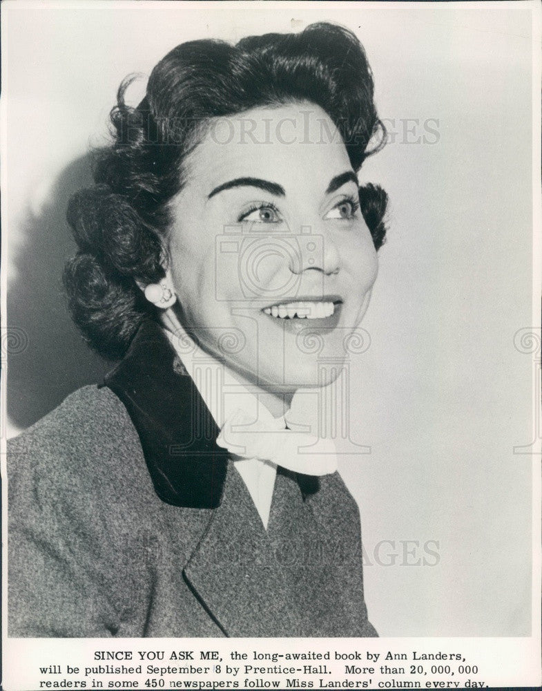 1961 Advice Columnist Ann Landers Press Photo - Historic Images