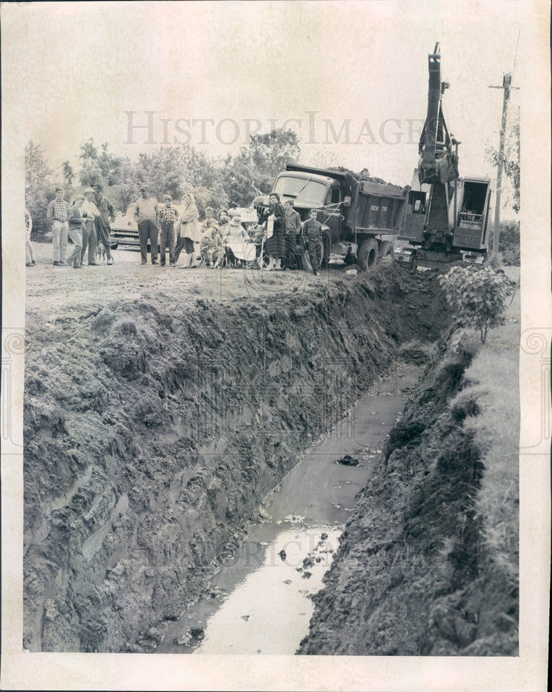 1958 Alsip, Illinois Controversial Ditch Press Photo - Historic Images