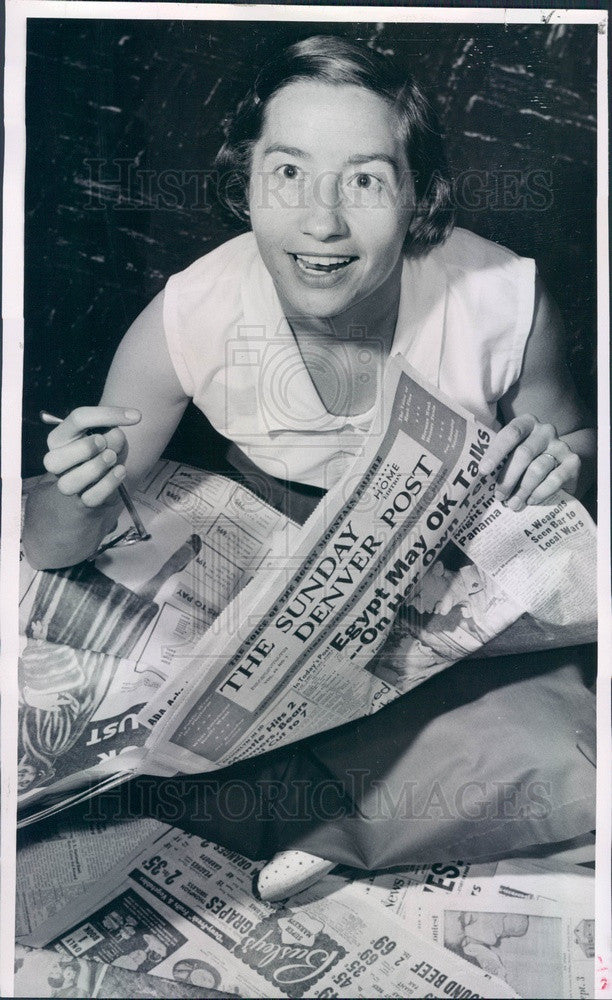 1956 Thornton, CO TV Game Show High Finance Winner Norma Ellman Press Photo - Historic Images