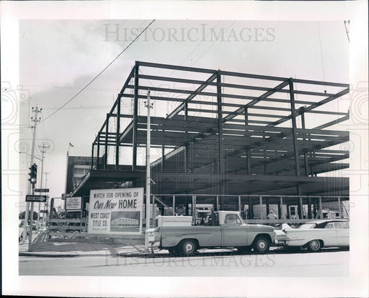 1965 St. Petersburg Florida West Coast Title Co Bldg Construction Press Photo - Historic Images