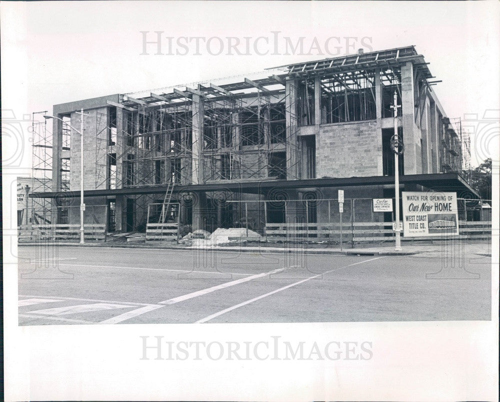 Undated St. Petersburg Florida West Coast Title Co Bldg Construction Press Photo - Historic Images