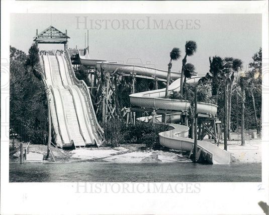 1983 Weeki Wachee Spring, Florida Thunderbolt Flume Ride Press Photo - Historic Images