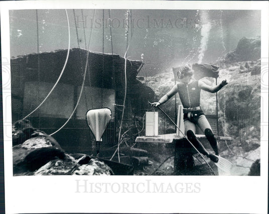 1986 Weeki Wachee Spring, Florida Underwater Air Lock Press Photo - Historic Images