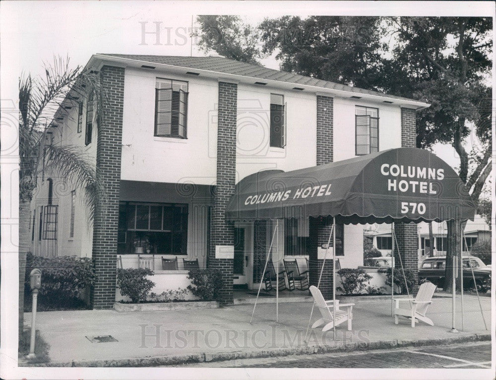 1959 St. Petersburg Florida Columns Hotel Press Photo - Historic Images