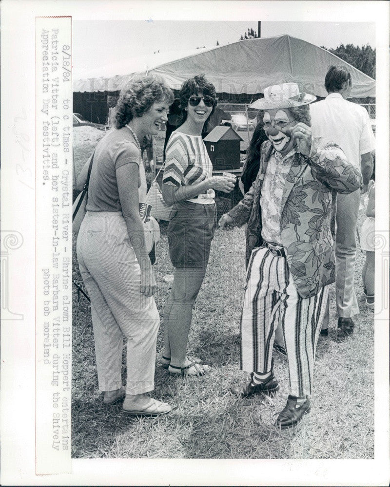 1984 Crystal River, Florida Shrine Clown Bill Hoppert Press Photo - Historic Images