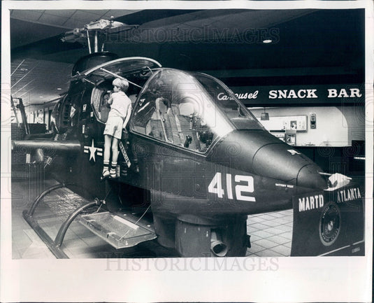 1977 Clearwater, Florida Military Helicopter at Countryside Mall Press Photo - Historic Images