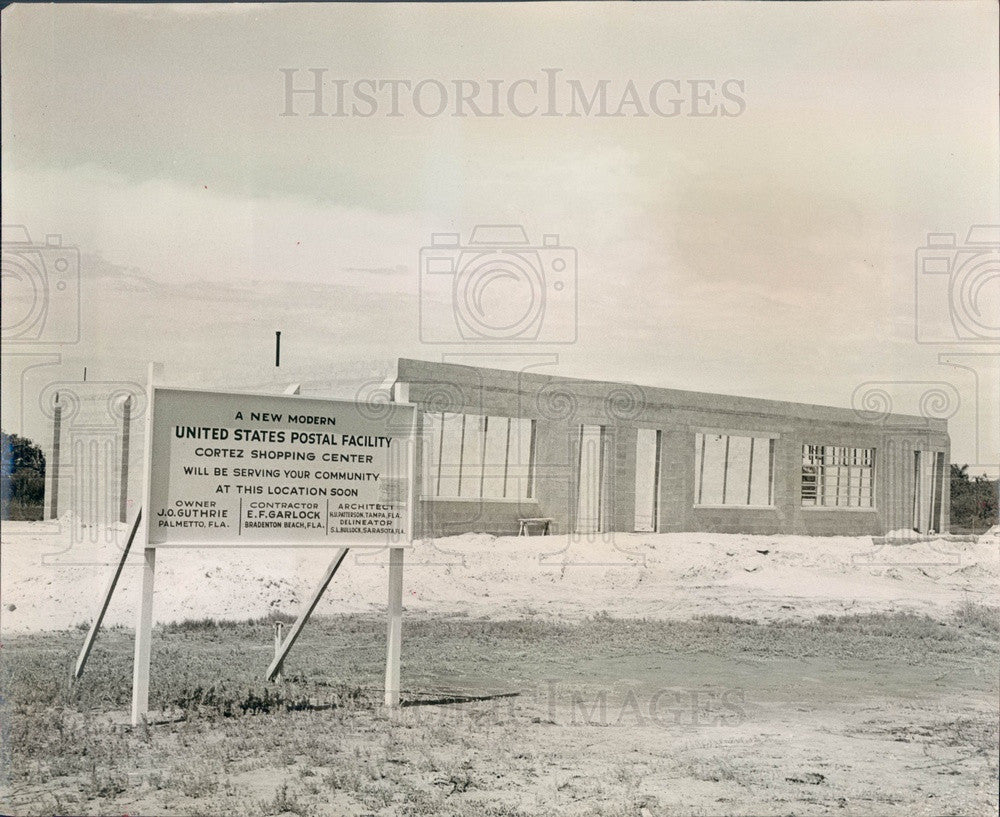 1957 Cortez, Florida Post Office Construction Press Photo - Historic Images