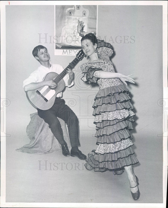 1966 Spanish Guitar & Dance Team John Harrison/Karen McGovern Press Photo - Historic Images