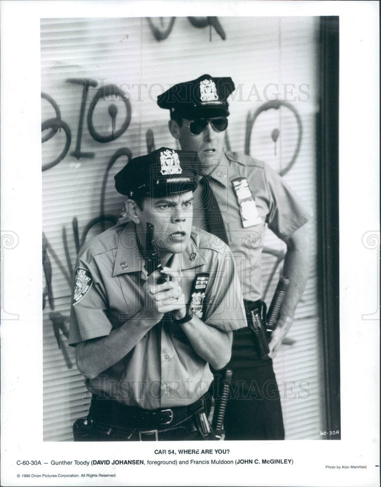 1990 Hollywood Actors David Johansen &amp; John C. McGinley Press Photo - Historic Images