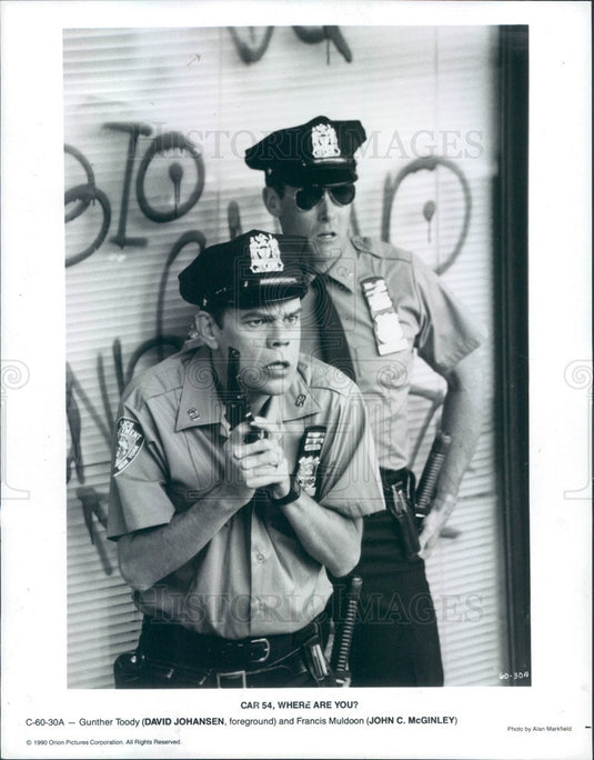 1990 Hollywood Actors David Johansen & John C. McGinley Press Photo - Historic Images