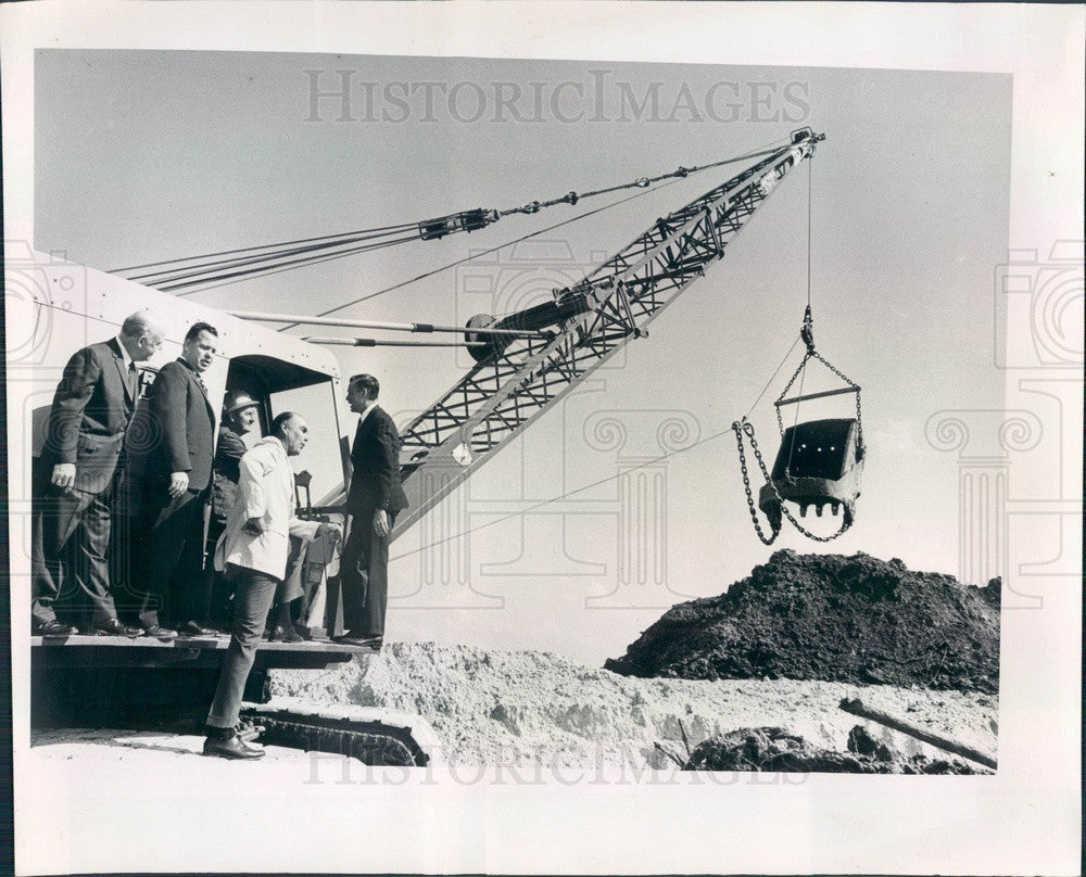 1966 St. Petersburg FL Dolphin Village Shopping Cntr Groundbreaking Press Photo - Historic Images
