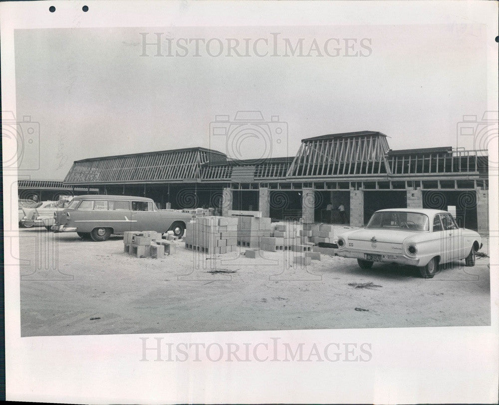 1967 St. Petersburg, FL Dolphin Village Shopping Center Construction Press Photo - Historic Images