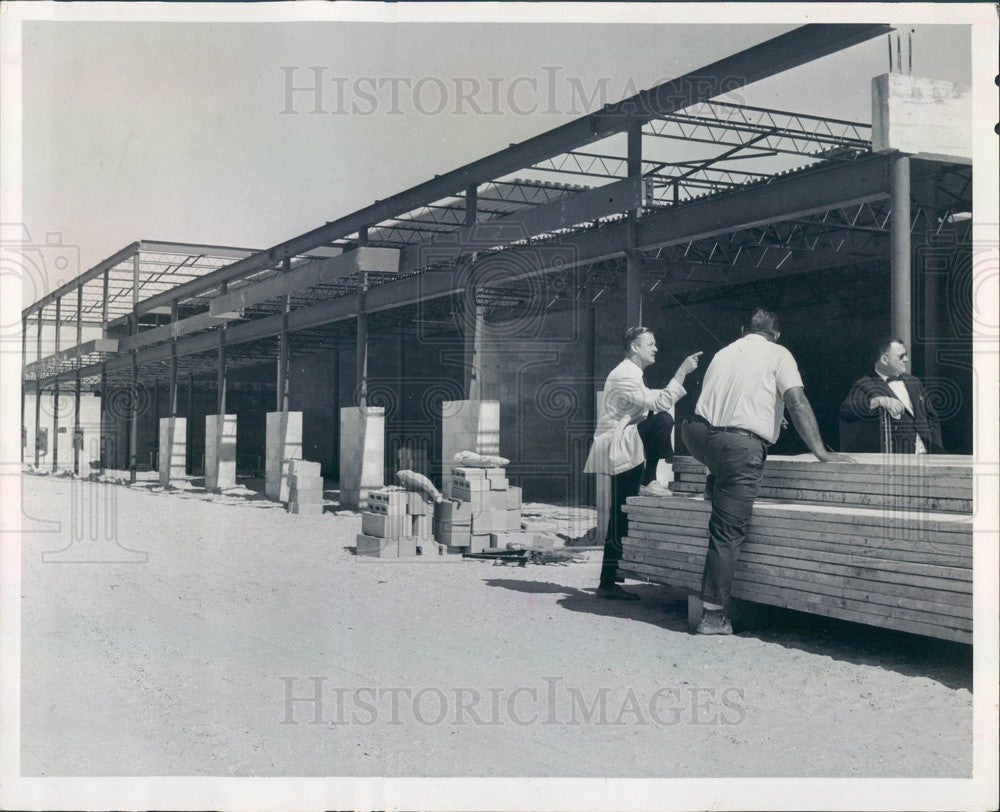 1967 St. Petersburg, FL Dolphin Village Shopping Center Construction Press Photo - Historic Images