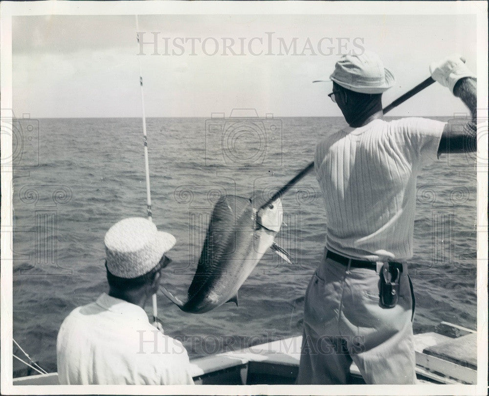 1962 Florida Dolphin Fishermen Press Photo - Historic Images