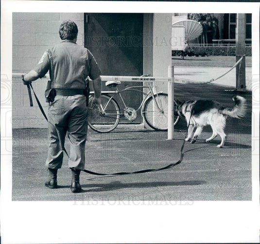 1988 Pasco County, FL Sheriff's Officer Brian Brosnan & K-9 Bosco Press Photo - Historic Images
